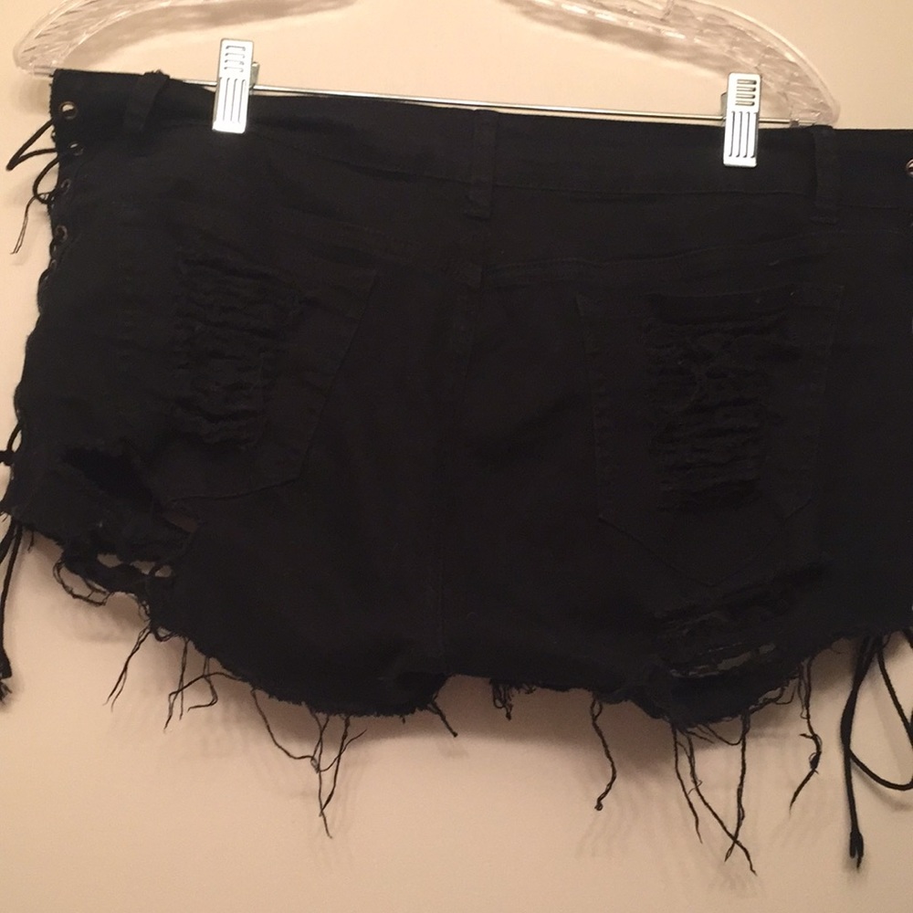 super sexy!black tie up open sides summer  shorts! - Picture 6 of 8